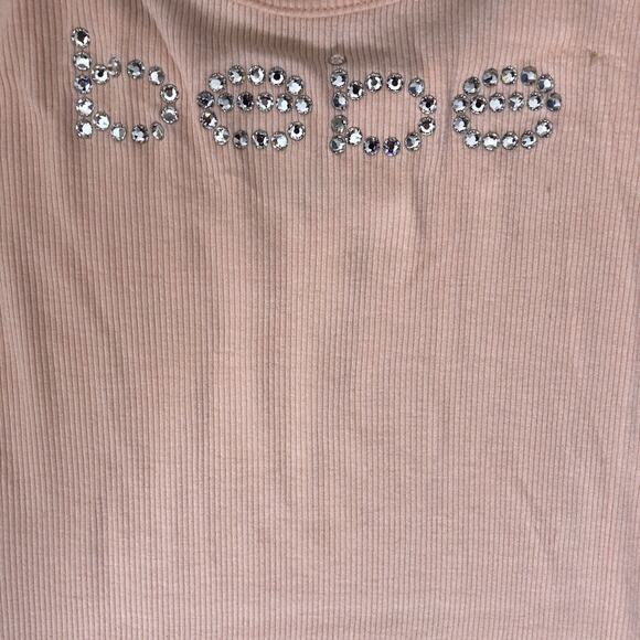 Bebe Y2K Vintage Rhinestone Sparkle Ribbed Tank Top - Picture 4 of 9